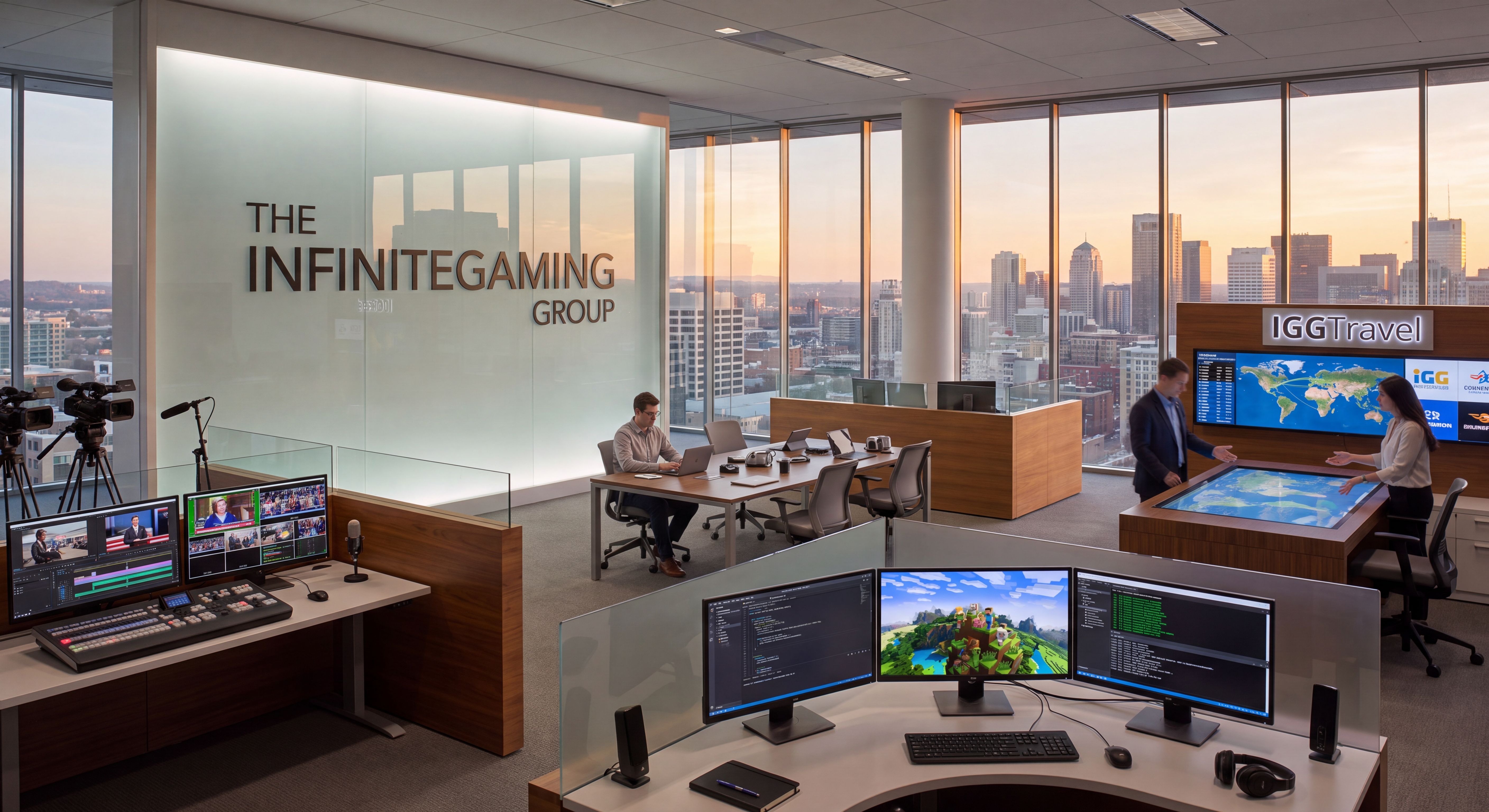 The InfiniteGaming Group on-site workspace